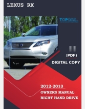 LEXUS RX 2012-2013 OWNERS MANUAL IN ENGLISH
